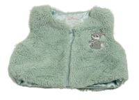 Zelená kožešinová podšitá vesta s králíkem Primark