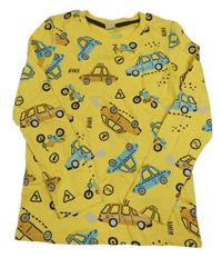 Žluté pyžamové triko s auty Pep&Co