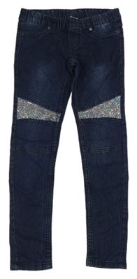 Tmavomodré džegíny s flitry Y.F.K.