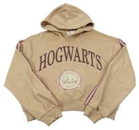 Hnědá crop mikina s nápisem a kapucí - Harry Potter H&M
