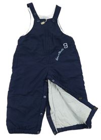 Tmavomodré šusťákové laclové oteplovačky 