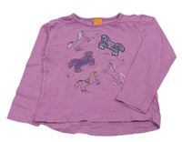 Fialové triko s jednorožci 