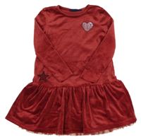 Rubínové sametové šaty se srdcem z flitrů Alive