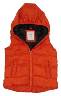 Červená šusťáková zateplená vesta s kapucí sinsay