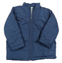 Tmavomodrá šusťáková zateplená bunda 