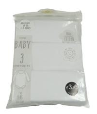 Nové - 3x Bílé body s dlouhým rukávem George