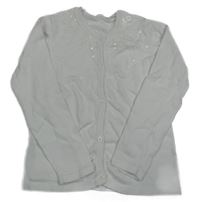 Bílý lehký propínací svetr s flitry 