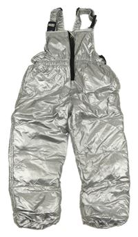 Stříbrné šusťákové zateplené oteplovačky 