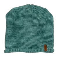 Zelená pletená čepice s nášivkou 