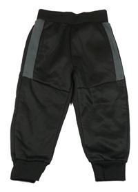 Černé sportovní tepláky s šedým pruhem 