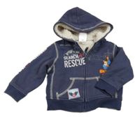 Tmavomodrá zateplená propínací mikina s tygrem a kapucí Disney