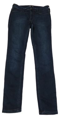 Tmavomodré skinny rifle 