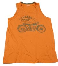 Oranžové tílko s motorkou Vertbaudet