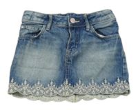 Modrá riflová sukně se vzorem H&M