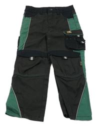 Černo-zelené outdoorové kalhoty s kapsami active touch