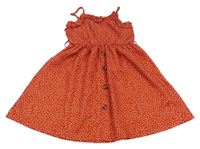 Červené puntíkaté lehké šaty shein