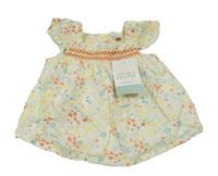 Nové - smetanovo-barevné květované šaty 