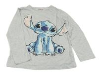 Šedé melírované triko se Stitchem Primark