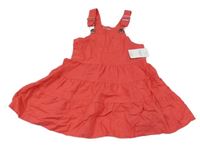 Nové - malinové lněné laclové šaty Nutmeg