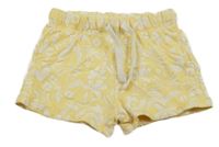 Žluto-bílé květované teplákové kraťasy kiabi