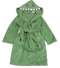 Zelený plyšový župan s kapucí - žralok H&M