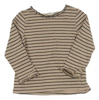 Béžové pruhované triko H&M