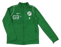 Zelená sportovní funkční propínací mikina s potiskem a logem Nike