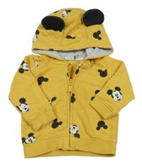 Žlutá propínací mikina s Mickeym a kapucí H&M