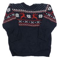 Tmavomodrý svetr s norským vzorem H&M