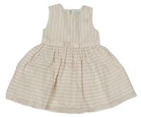 Světlerůžovo-bílé pruhované šaty s mašlí Early Days