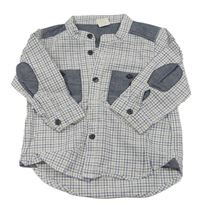 Bílo-modro-okrová kostkovaná košile H&M