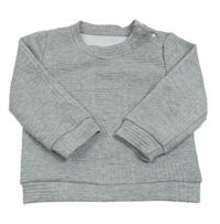 Šedá žebrovaná vzorovaná mikina 