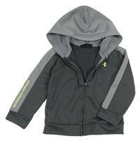 Antracitovo-šedá propínací thermo mikina s logem a kapucí Under Armour