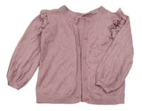 Růžový propínací svetr s volánky Name it