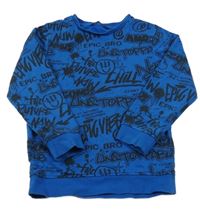 Tmavomodro-černá mikina s nápisy George