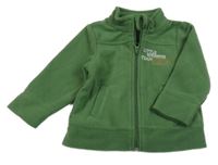 Zelená fleecová propínací mikina s nápisem 