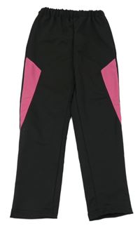 Černo-růžové sportovní tepláky 