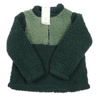 Nové - Zelená huňatá mikina Tu