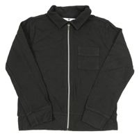 Antracitová propínací mikina s límečkem V by Very