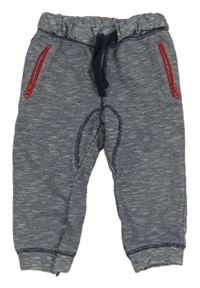 Tmavomodro-bílé melírované tepláky Topomini