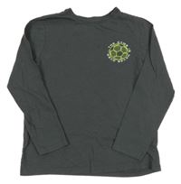 Antracitové triko s míčem a nápisy Primark