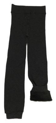 Tmavošedé zateplené punčocháčové legíny 