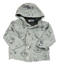 Světlešedá šusťáková jarní bunda s Mickeym a kapucí LC Waikiki