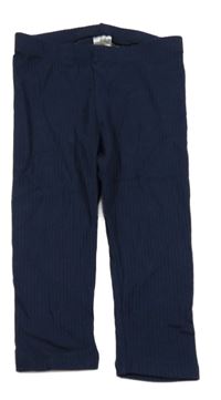 Tmavomodré žebrované legíny H&M