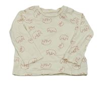 Smetanové triko s medvídky Lupilu