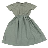 Šedozelené teplákové šaty se šusťákovou sukní Zara