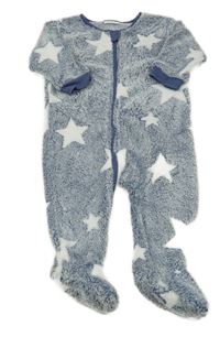 Modro-bílý plyšový overal s hvězdami Next