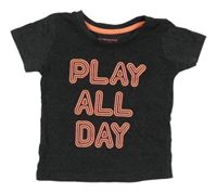 Tmavošedé tričko s nápisem Primark