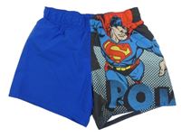 Modro-šedé plážové kraťasy se Supermanem 
