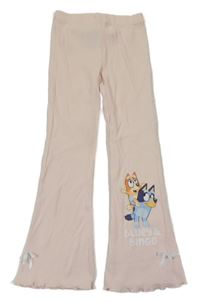 Světlerůžové žebrované flare legíny - Bluey